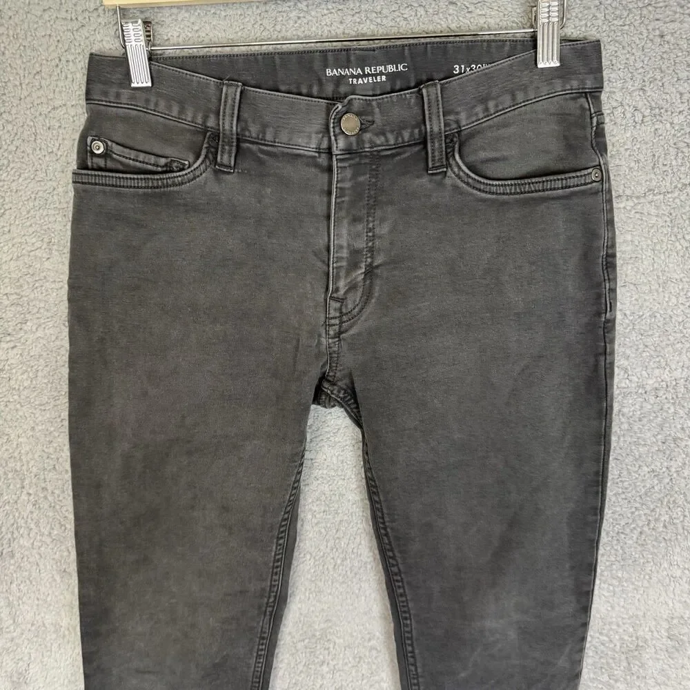 S Banana Republic Pants Mens 31x27 Grey Slim Fit Traveler‎ Chino Tapered Leg